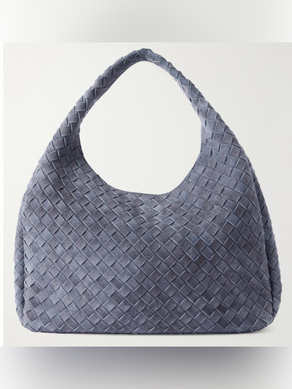 BOTTEGA VENETA Campana Intrecciato suede leather shoulder bag